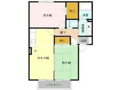 TKIフラットB棟(2DK/2階)の間取り写真