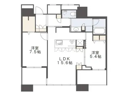 アイランドシティオーシャン&フォレストタワーウエスト棟(2LDK/13階)の間取り写真