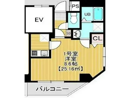 COURTYARD ASAKUSAコートヤード アサクサ(1K/4階)の間取り写真