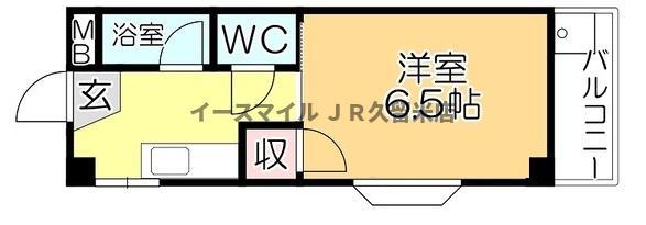 セゾンドミール(1K/2階)の間取り写真