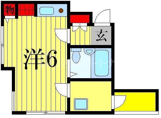 ベルトピア松戸第7(ワンルーム/1階)の間取り写真