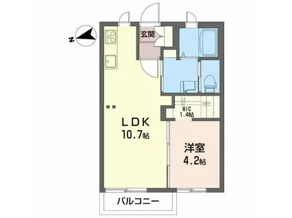 プラッツM(1LDK/2階)の間取り写真
