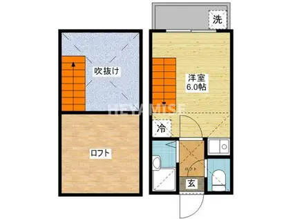 JR長崎本線 道ノ尾駅 徒歩35分 2階建 築30年(ワンルーム/2階)の間取り写真