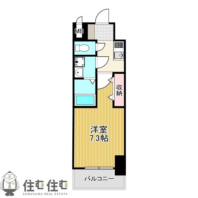 S-RESIDENCE豊田AVANTA(1K/8階)の間取り写真