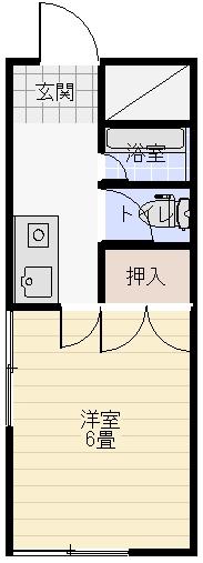 サロン中村(1K/2階)の間取り写真