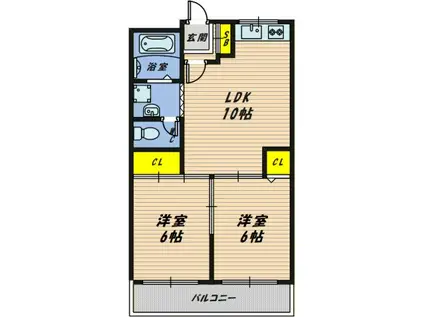和晃マンション(2LDK/2階)の間取り写真