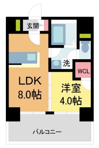 ブエナビスタ神戸イースト(1LDK/5階)の間取り写真