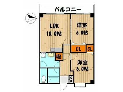 ロイヤルメゾン雪谷(2LDK/3階)の間取り写真