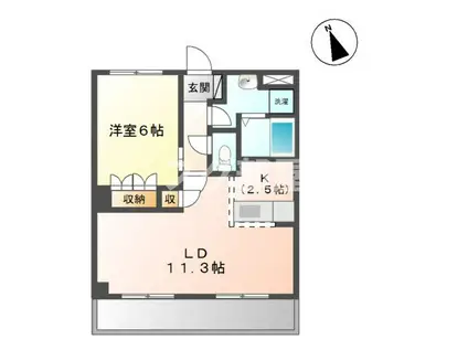 ラピュタ(1LDK/1階)の間取り写真