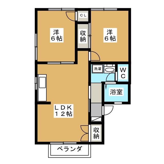 セジュール城北(2LDK/1階)の間取り写真