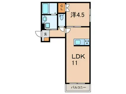 旭化成田代町PJ(1LDK/3階)の間取り写真