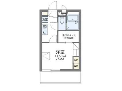 レオパレスLUKIA(1K/1階)の間取り写真