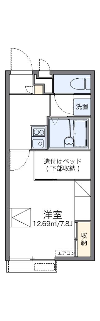 レオパレステイルザウエスト(1K/2階)の間取り写真