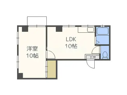 パルミエール岸里(1DK/2階)の間取り写真