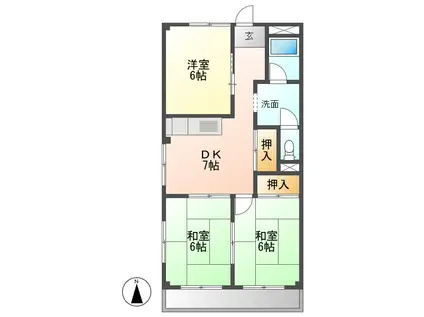 セントラルハイツ(3DK/2階)の間取り写真