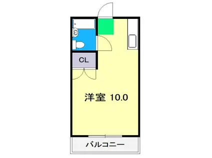コーポ二葉(ワンルーム/4階)の間取り写真