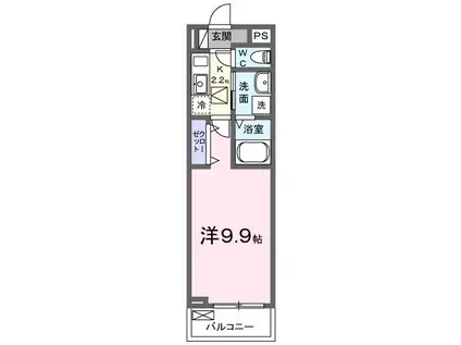 郡元2丁目アパート(1K/1階)の間取り写真