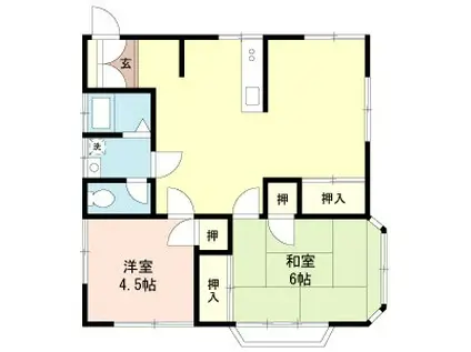 メゾン栄(2LDK/1階)の間取り写真