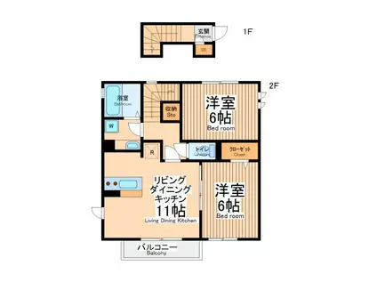 シャルマン48(2LDK/2階)の間取り写真