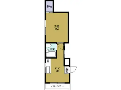 ポンパドールタカラ(1DK/2階)の間取り写真