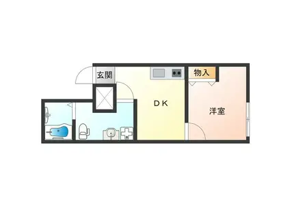 ノワール春日出(1DK/1階)の間取り写真