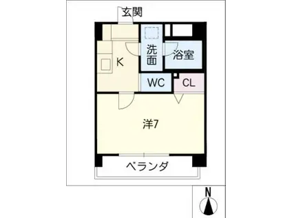 アーバンハイツコメット(1K/2階)の間取り写真