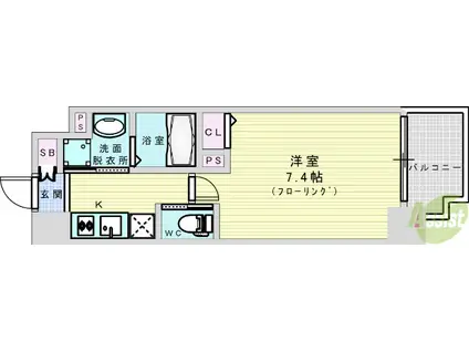 PLACZ SHIN-OSASKA(1K/4階)の間取り写真