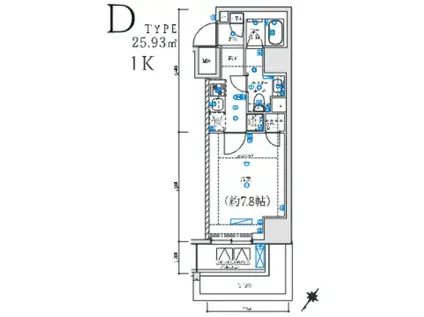 レグゼ 横濱関内(1K/11階)の間取り写真