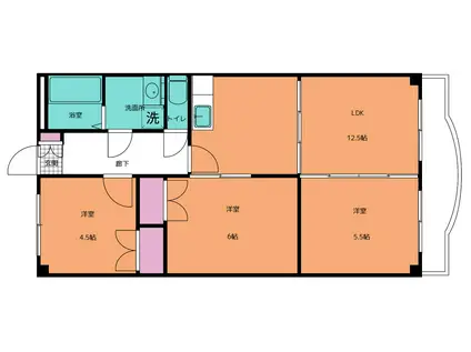 エクセル30マンション(3LDK/5階)の間取り写真