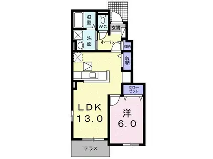 ノーブルレジデンス(1LDK/1階)の間取り写真