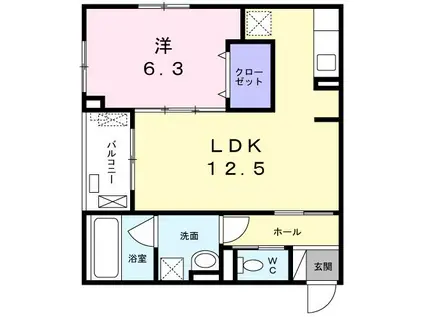 メゾン・ド・ボヌール(1LDK/2階)の間取り写真