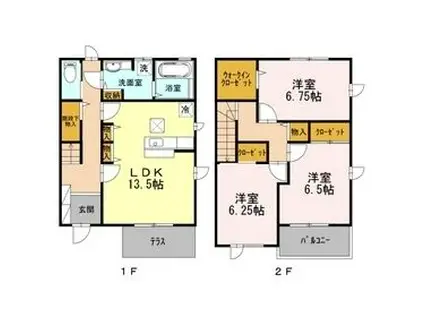 エスポワールC(3LDK/1階)の間取り写真
