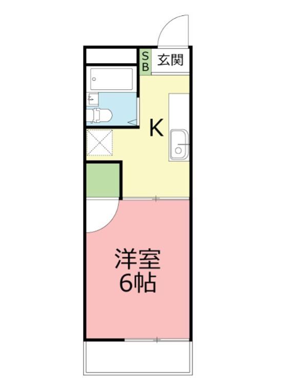 サンハイツ堀内(1K/2階)の間取り写真