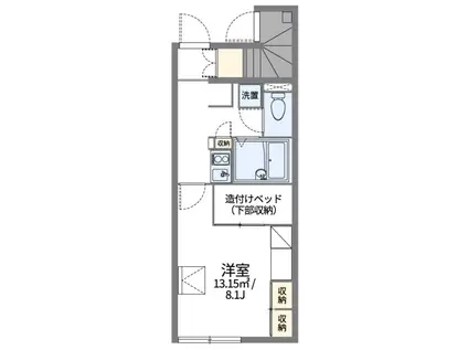 クインスB(1K/1階)の間取り写真