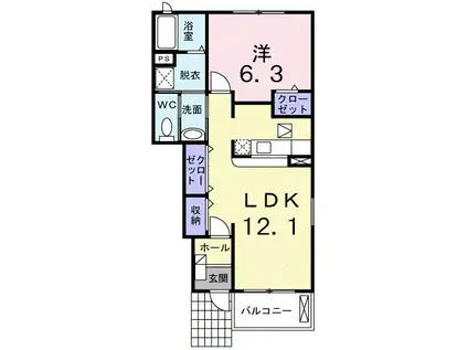 レジデンス・アキ II(1LDK/1階)の間取り写真