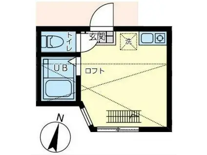 ユナイト末吉ロス・アラモス(ワンルーム/2階)の間取り写真