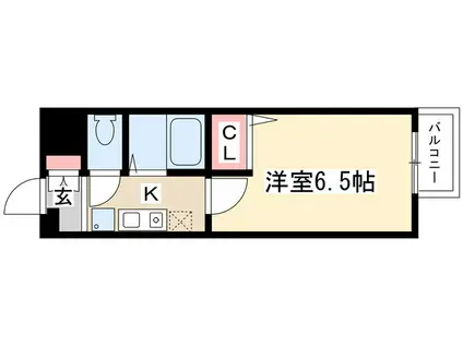 ヒルズ本山南(1K/1階)の間取り写真