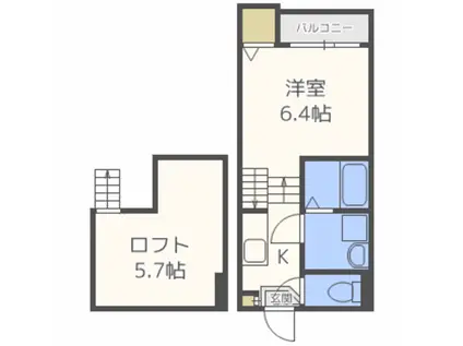 M8番館(1K/1階)の間取り写真