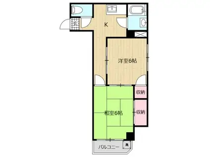 MAC春日部コート(2K/4階)の間取り写真