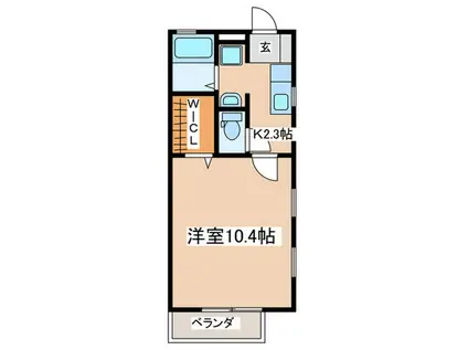 湘南グリーンハイツ(1K/2階)の間取り写真