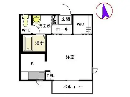 シャーメゾン クレール A(1K/2階)の間取り写真