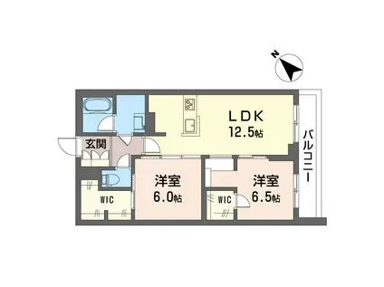 フェリシード野沢(2LDK/3階)の間取り写真