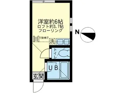 ユナイト浅田アールグレイの杜(ワンルーム/1階)の間取り写真
