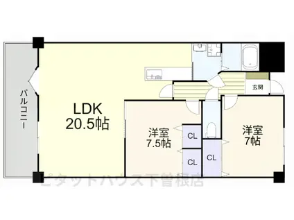 レイ・ブリック若園(2LDK/2階)の間取り写真