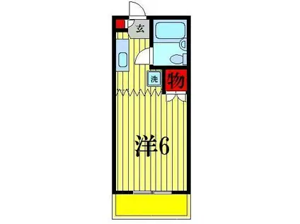 αNEXTビッグフィールド(1K/2階)の間取り写真