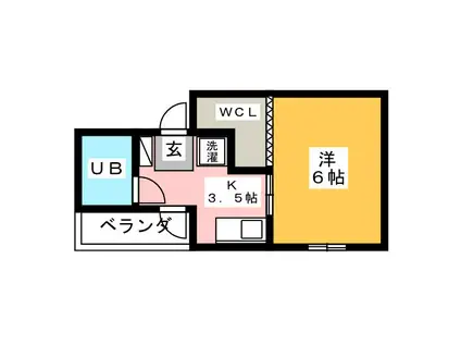 クレストコート小島(1K/3階)の間取り写真