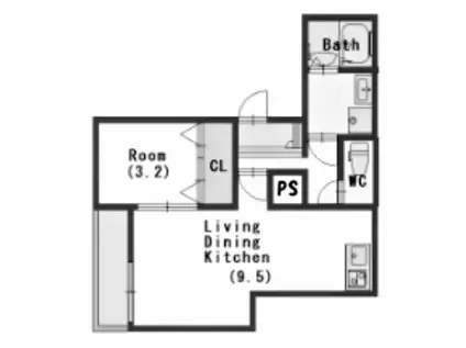 アマンダハウス2(1LDK/2階)の間取り写真