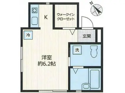 プライムレジデンス(ワンルーム/1階)の間取り写真