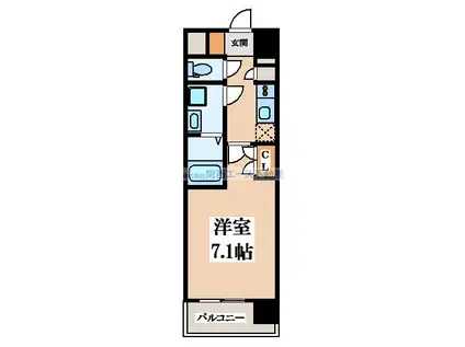 CASSIA高井田 サウス COURT(1K/8階)の間取り写真