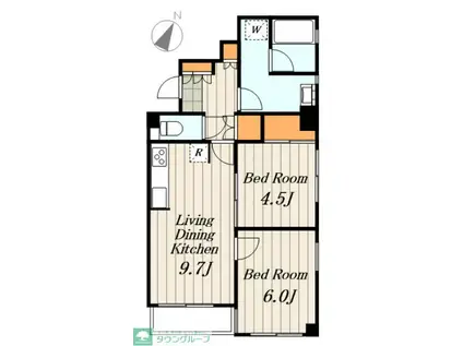 大塚スカイマンション(2LDK/4階)の間取り写真
